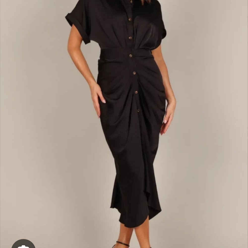Navy Button-Down Dress